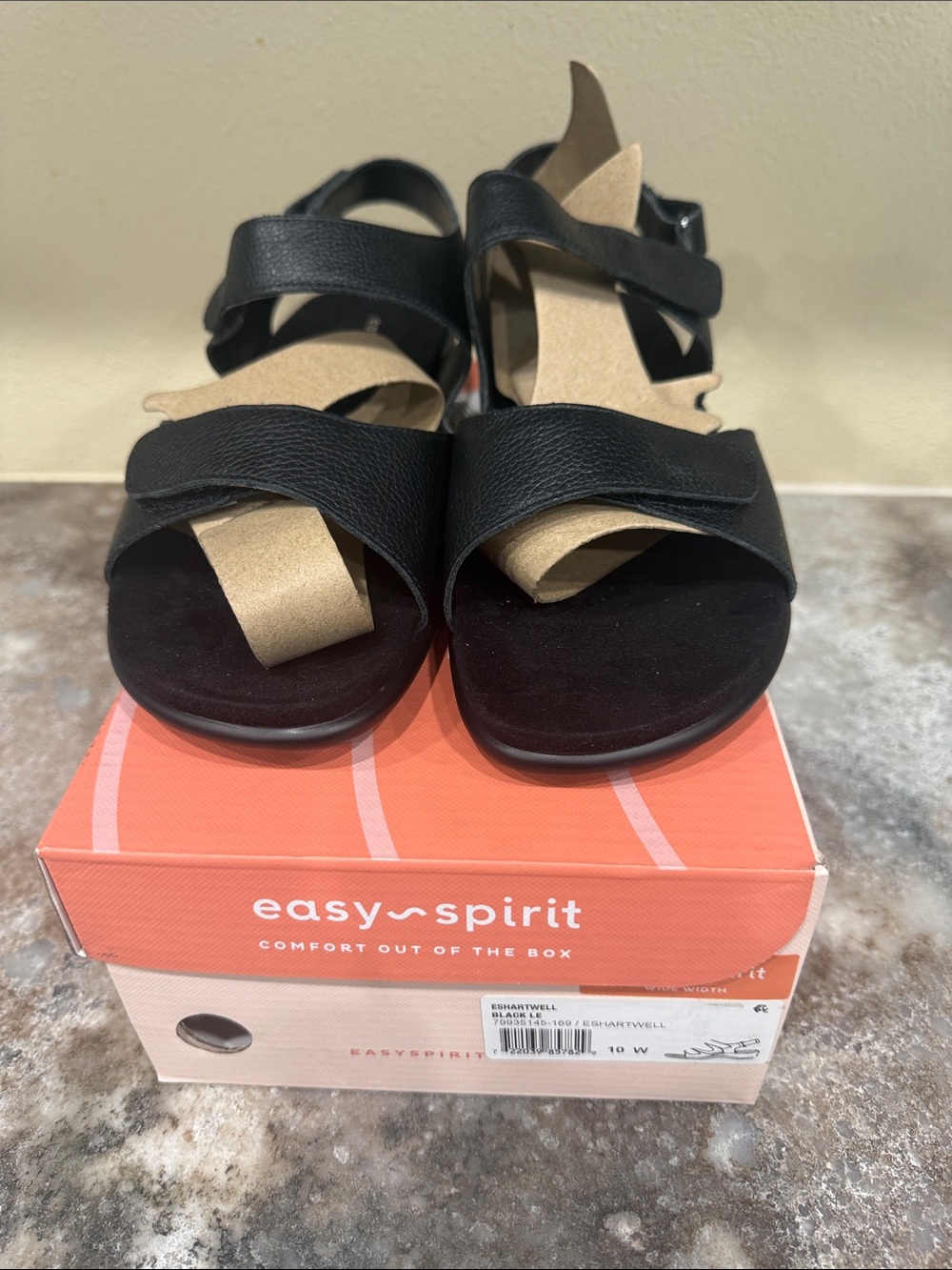 Easy Spirit Black Strappy Comfort Sandals
